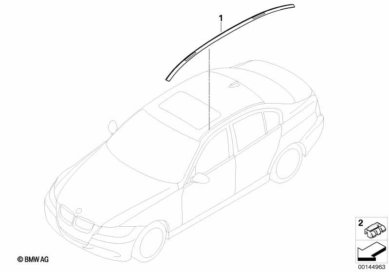 Genuine Roof Trim Strip Moulding Cover Primed 51 13 7 124 254 view 2