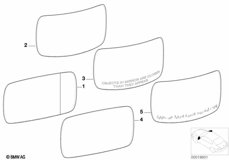 Genuine Wide Angle Wing Mirror Glass 51 16 8 250 441 view 2