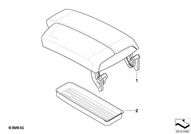 Genuine Front Centre Console Armrest Leather Grey 51 16 9 133 817 view 2