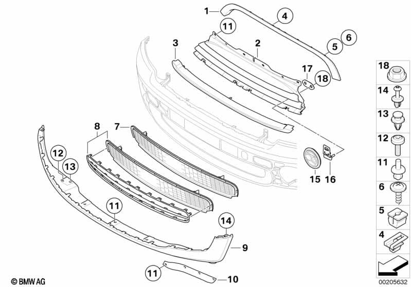 Genuine Front Grille Black Car Replacement Spare Part 51 11 2 751 289