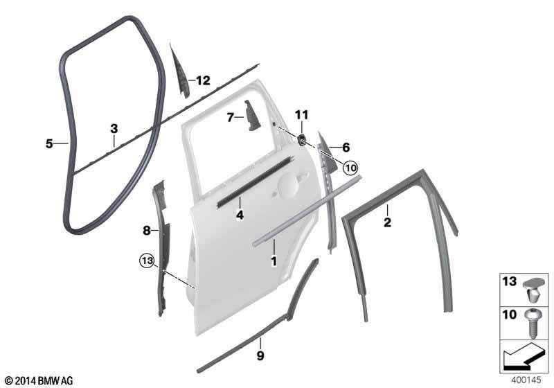 Genuine Rear Left Passenger Side NS Bottom B Column Sealing 51 76 7 322 457