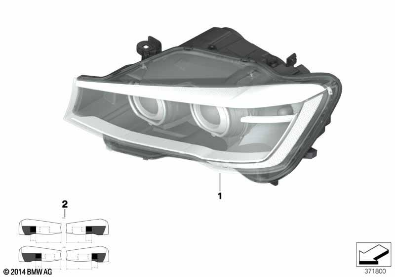 Genuine AHL Xenon Head Light Lamp Right O/S Driver Side 63 11 7 401 140