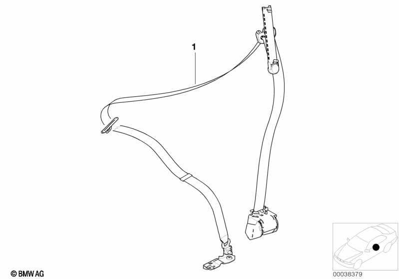 Genuine Safety Seat Belt Upper Extender Front Left 72 11 3 448 367
