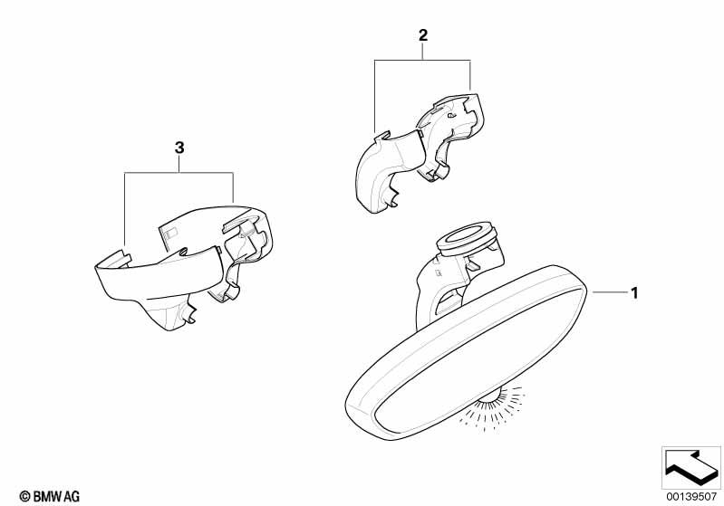 Genuine Interior Rear View Mirror Baseplate Covers Set Black 51 16 7 076 129