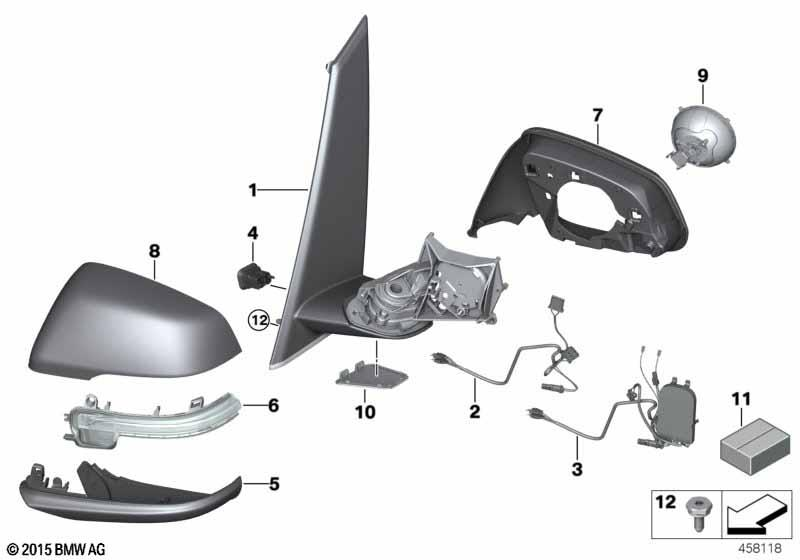 Genuine Shadow Line Right Driver Side OS Mirror Supporting Ring 51 16 7 391 898