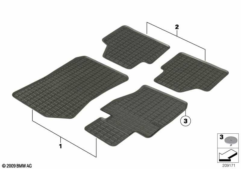 Genuine All-Weather Front Floor Mats Black 51 47 2 336 799 view 2