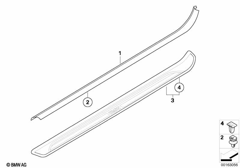 Genuine Door Sill Strip Chrome Left 51 47 7 180 741 view 2