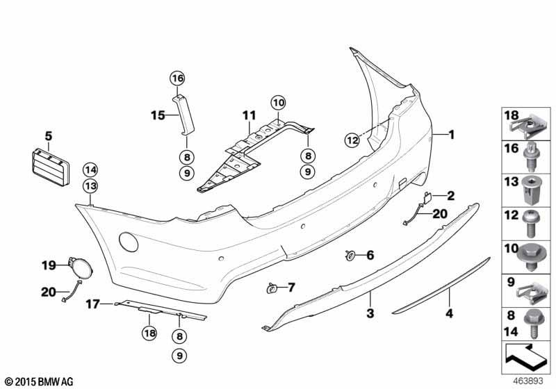 Genuine Muffler Heat Shield Rear Bumper Insert Right 51 71 8 044 576 view 2