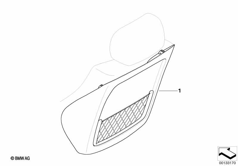 Genuine Front Seat Panel+Pocket Imitation Leather Black 52 20 3 410 303 view 2