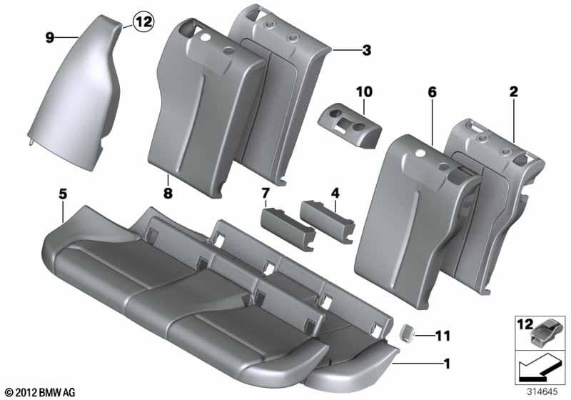 Genuine Rear Child Seat Safety Belt Anchor Cover - Black 52 20 7 319 686 view 2