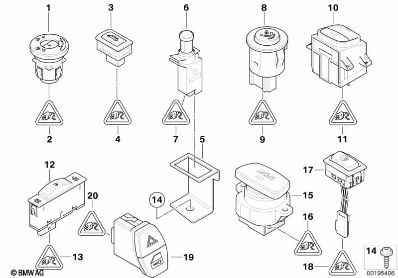 Genuine Bonnet Switch 61 31 9 119 052 view 2
