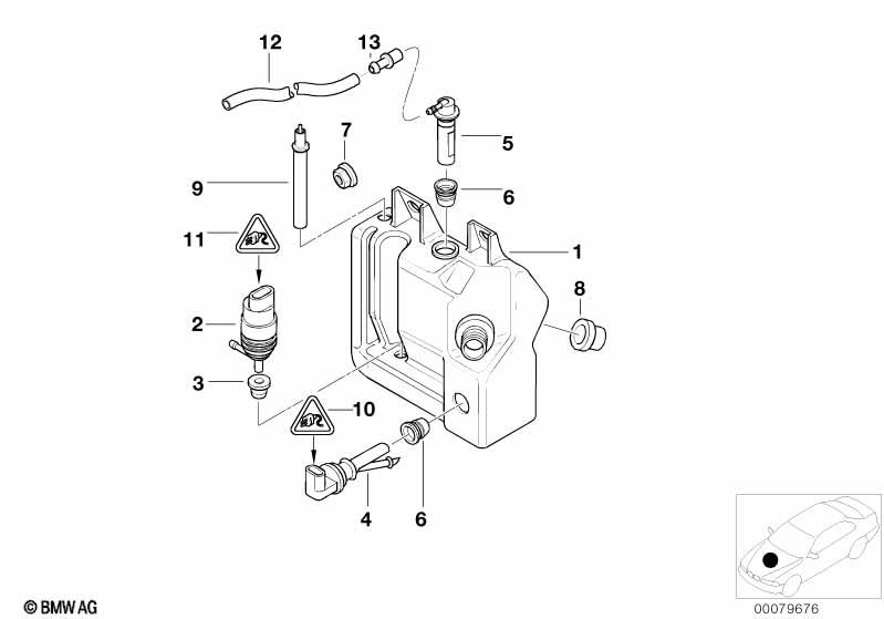 Genuine Windscreen Washer Wiper Fluid Tank Container 61 60 7 038 432 view 2