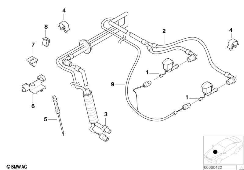 Genuine Front Windscreen Wiper Cleaner Hose 61 60 8 364 200 view 2