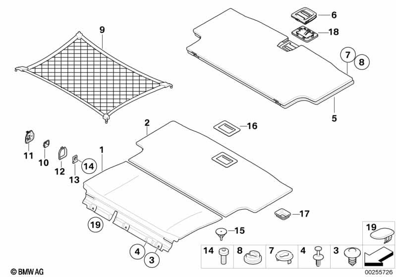 Genuine Car Boot Floor Luggage/Cargo Safety Net 51 47 7 141 855 view 2
