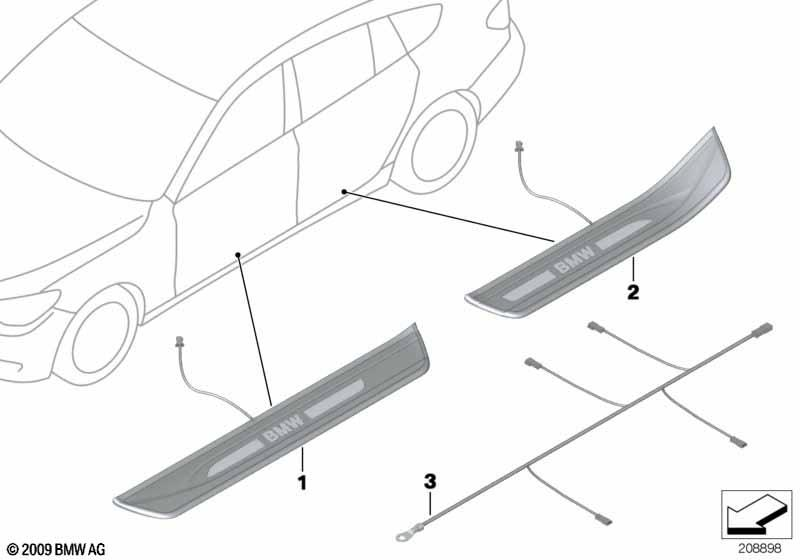 Genuine Illuminated Door Sill Strip Front Right 51 47 7 193 474 view 2