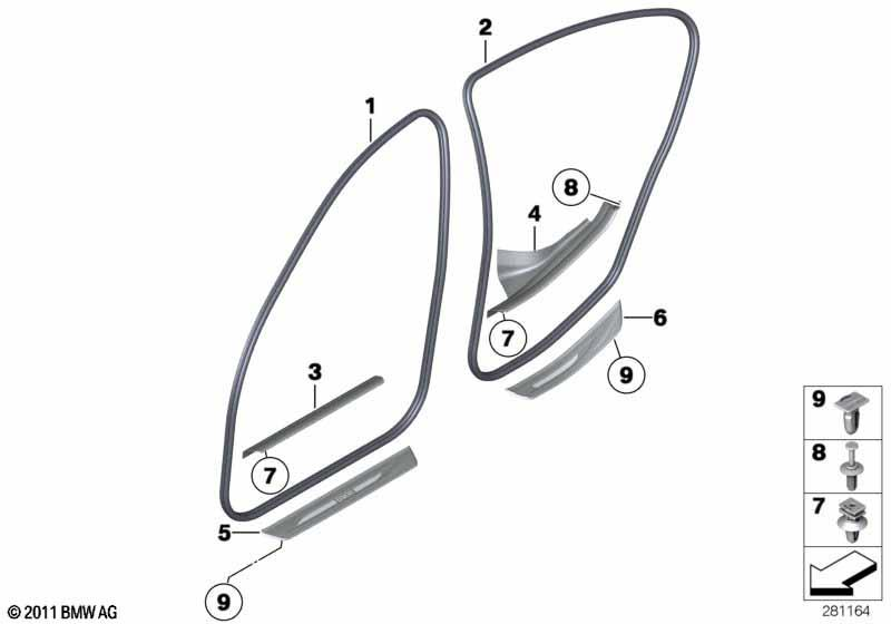 Genuine Front Left Entrance Trim Edge Cover 51 47 7 203 601 view 2