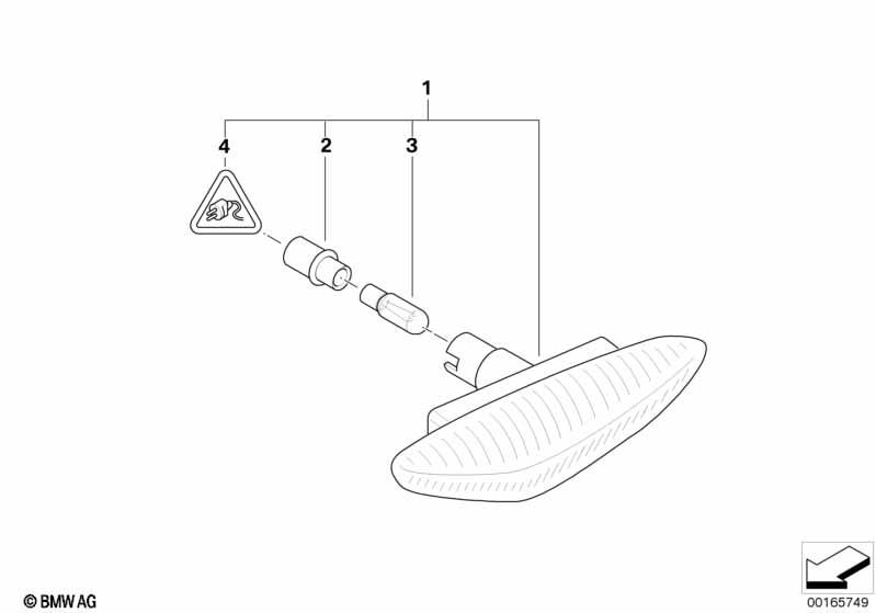 Genuine Right Side Indicator Lamp Turn Signal 63 13 7 165 742 view 2