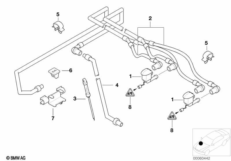 Genuine Front Windscreen Wiper Cleaner Hose 61 60 8 364 209 view 2