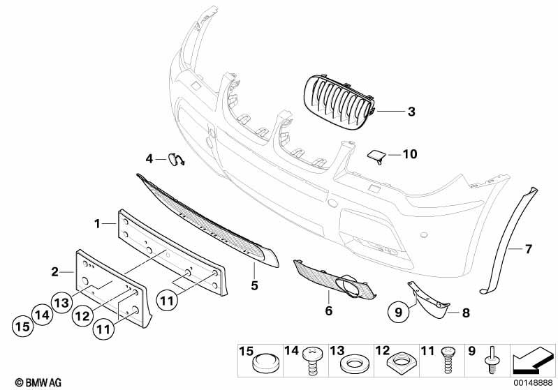 Genuine Front Left Headlight Washer Cover Primed 61 67 3 416 175 view 2