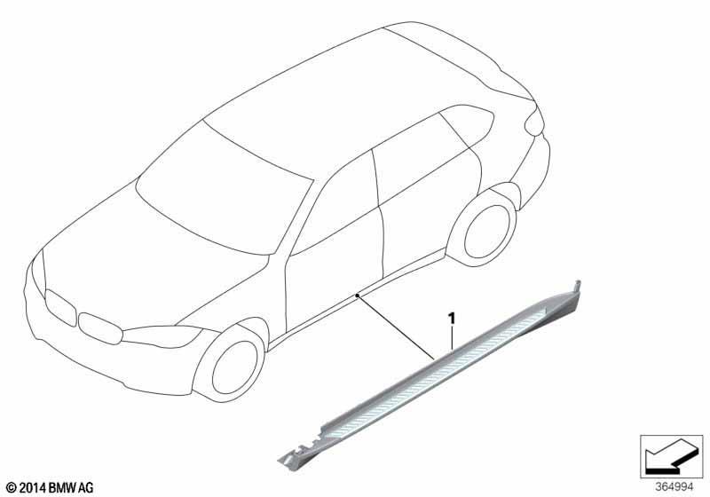 Genuine Aluminium Side Step Running Board Bar Retrofit Kit 51 95 2 357 132 view 2