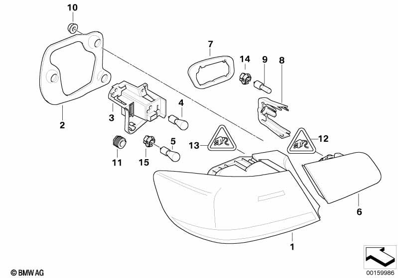 Genuine Side Panel Light/Lamp Bulb Holder/Socket Rear Left 63 21 7 174 407 view 2