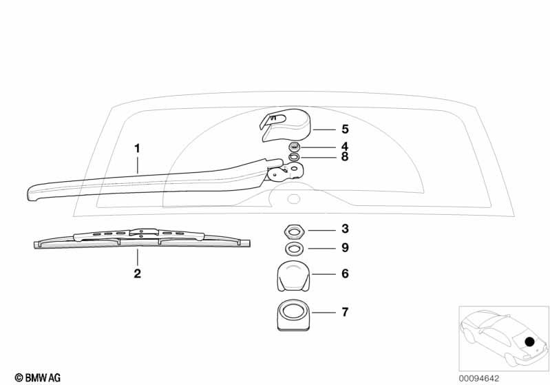Genuine Rear Wiper Axle Cover 61 62 8 222 510 view 2