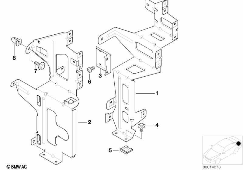 Genuine Mounting Fitting Bracket For CD Changer 65 12 8 370 925 view 2