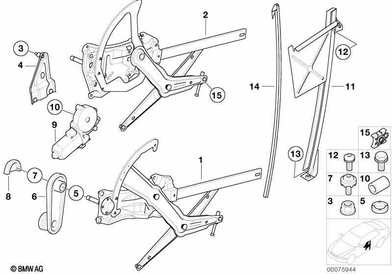 Genuine Right Window Lift Drive Motor 67 62 8 401 792 view 2