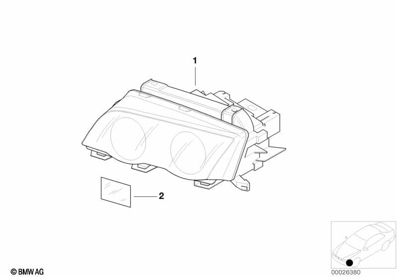 Genuine Headlight Head Lamp Left 63 12 6 904 277 view 2