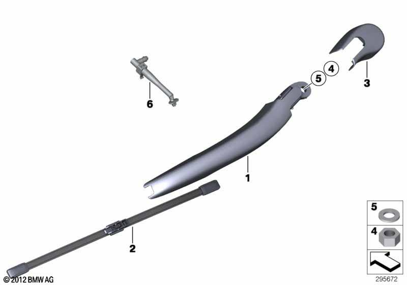 Genuine Rear Wiper Arm Cover 61 62 7 066 175 view 2