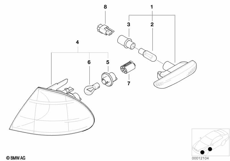 Genuine Front White Turn Indicator Light Left 63 13 6 902 769 view 2