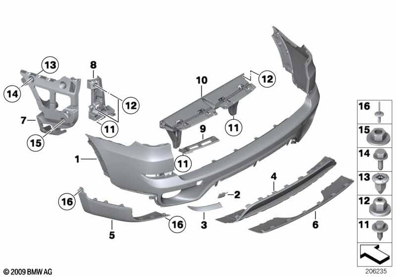 Genuine Left Trim Cover Light Reflector 63 14 7 240 997 view 2