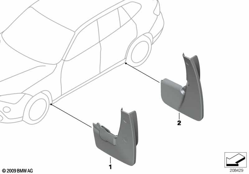Genuine Mud Flaps Guards Set Rear 82 16 2 155 851 view 2