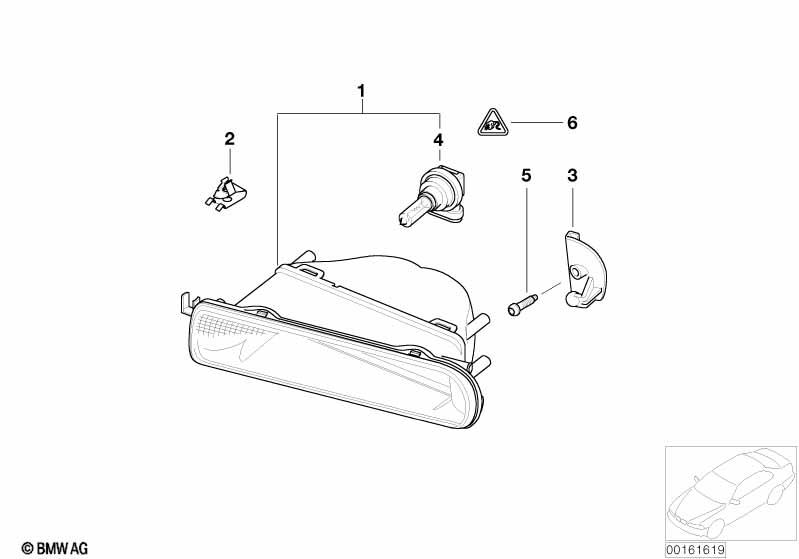 Genuine Fog Lamp/Light Left 63 17 6 905 501 view 2