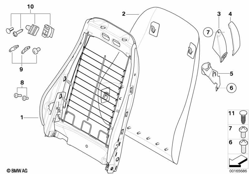 Genuine Seat Belt Headrest Guide Loop Cover Chrome Left 72 11 7 078 057 view 2