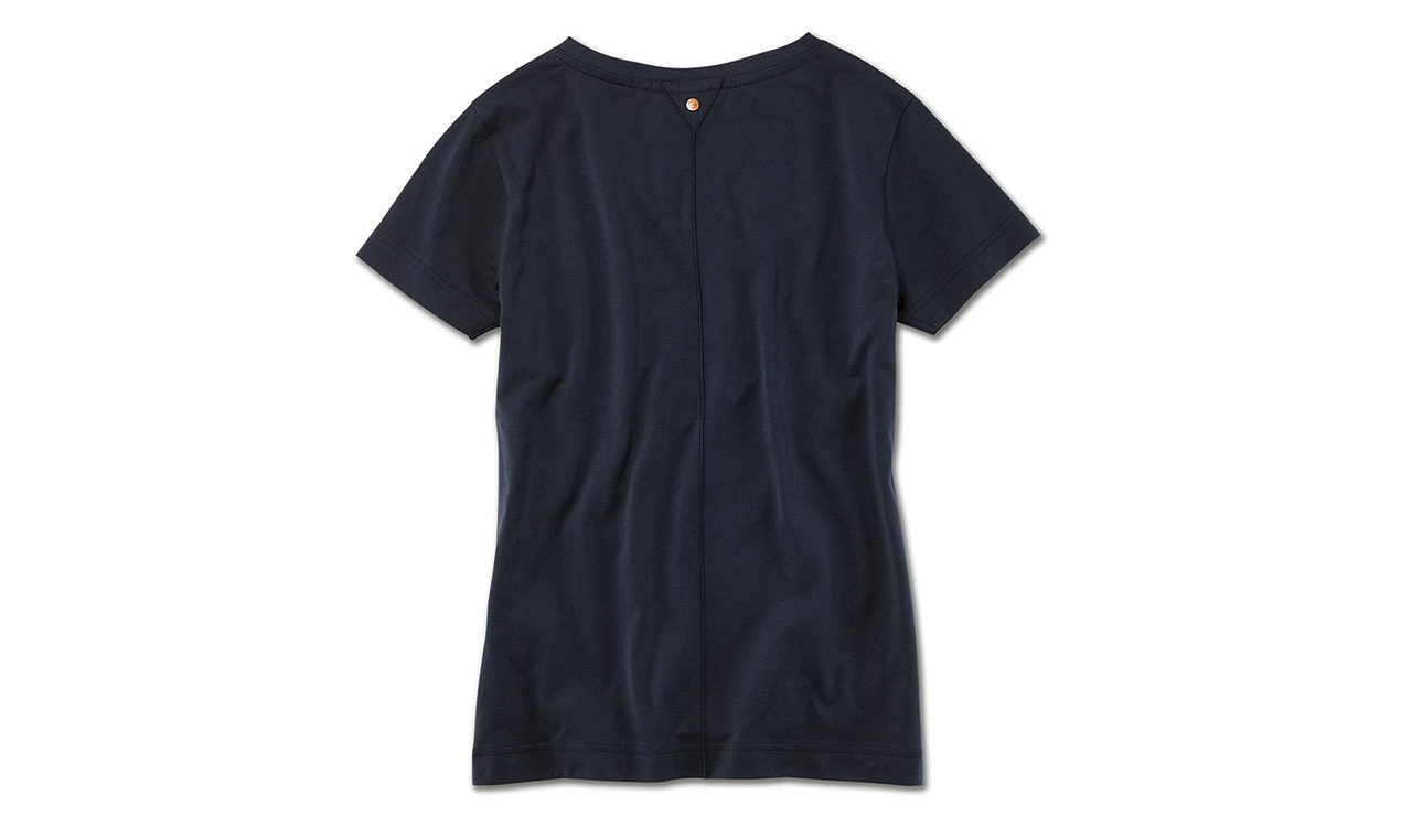 Genuine Womens Main Collection V Neck Short Sleeve T Shirt Top Logo Black view 2