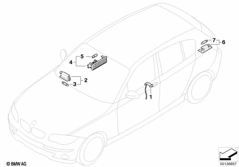 Genuine Glove Box Light/Lamp 63 31 6 962 045 view 2