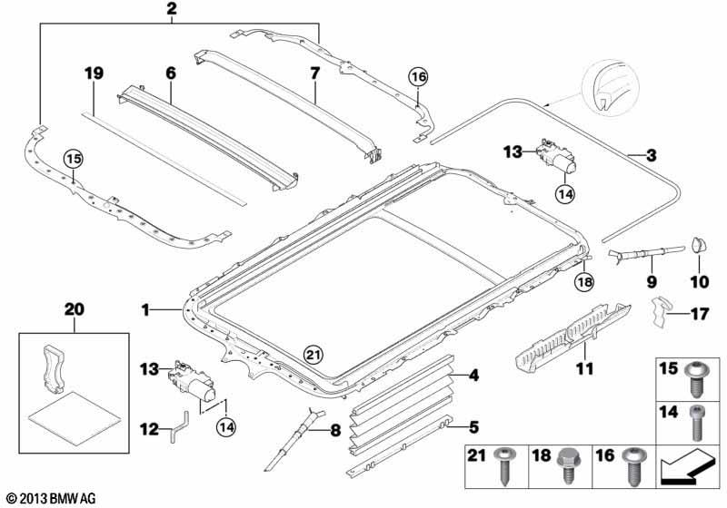 Genuine Sunroof Drive Unit 67 61 6 922 652 view 2