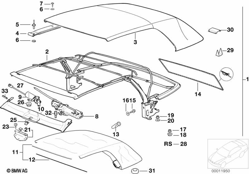 Genuine Locking Mechanism For Roof 67 61 8 370 816 view 2