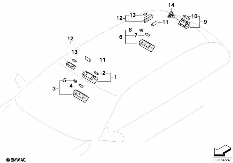 Genuine Boot/Trunk Lid Light/Lamp 63 31 6 962 569 view 2