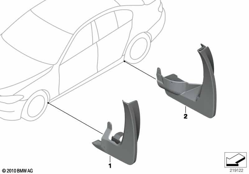 Genuine Mud Flaps Guards Set Front 82 16 2 155 858 view 2