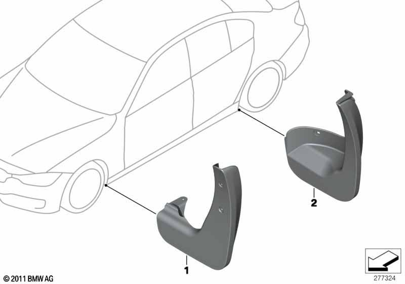 Genuine Mud Flaps Guards Set Rear 82 16 2 218 984 view 2