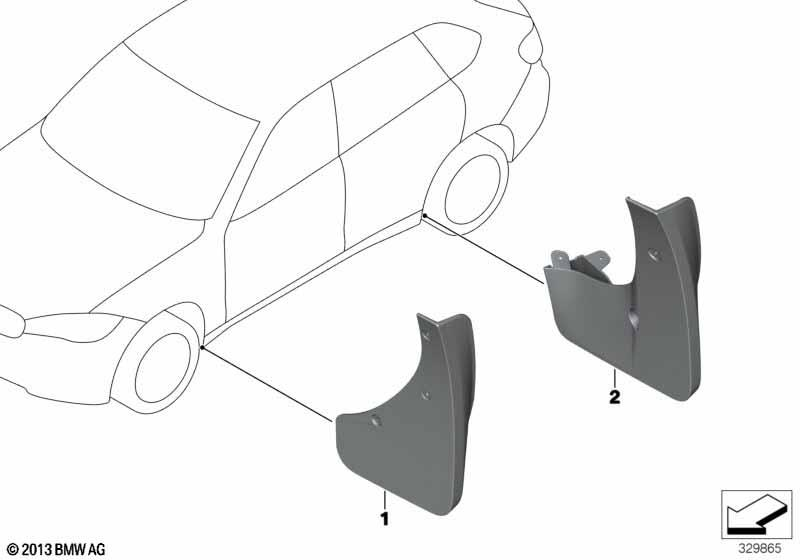 Genuine Mud Flaps Guards Set Rear 82 16 2 302 408 view 2