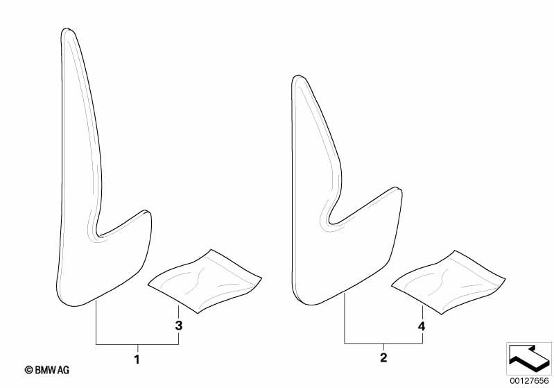 Genuine Mud Flaps Guards Set Front 82 16 9 404 697 view 2
