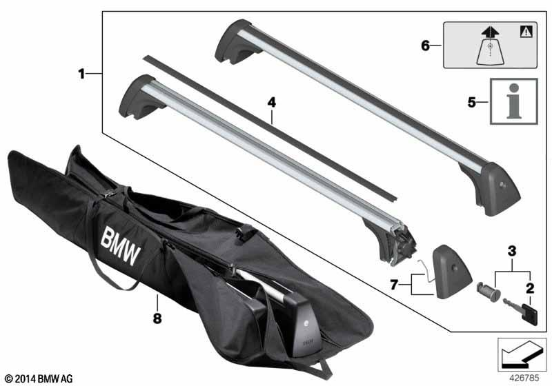 Genuine Roof Bars Rails Rack Railing Carrier System 82 71 2 232 293 view 2