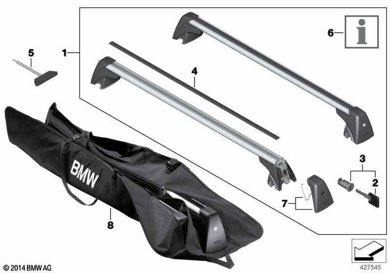 Genuine Roof Rack Base Support System Bars 82 71 2 338 617 view 2