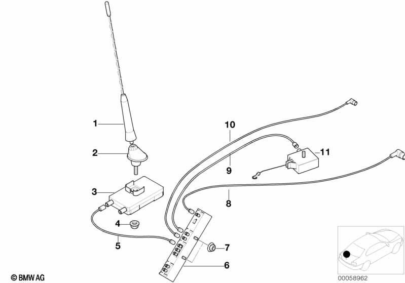 Genuine Radio Antenna Aerial Short Rod 65 20 6 902 689 view 2
