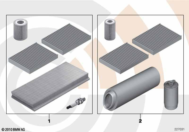 Genuine Air/Oil Filter+Spark Plug Service Kit 88 00 2 157 561 view 2