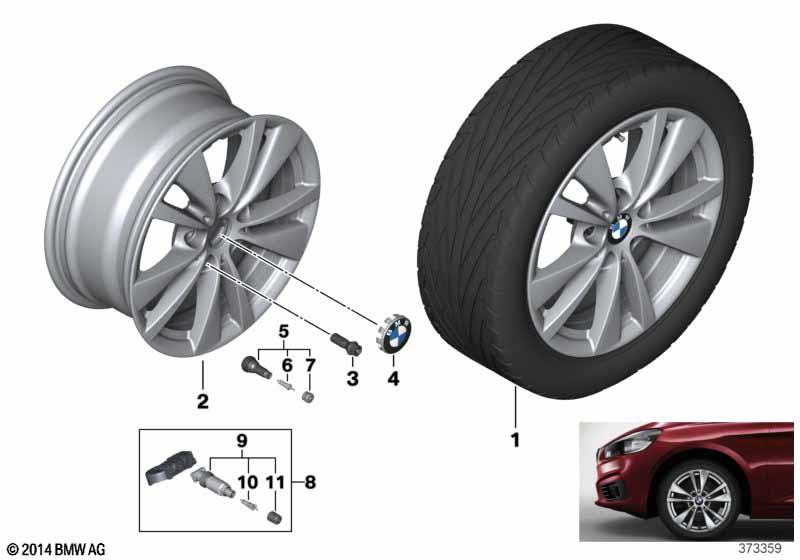 Genuine Hub Cap With Chrome Edge Fits F40 F44 F45 F45 LCI F46 36136850834 view 2