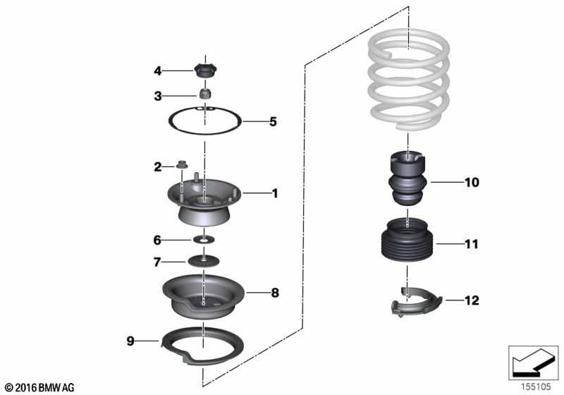 Genuine Suspension Spring Strut Mount Guide Support 31 33 6 760 943 view 2